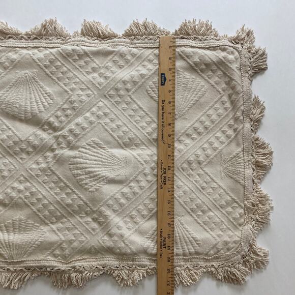 Bates Maine Heritage Weavers Ivory Cotton Pillow Sham Case Nautical Shells - Picture 6 of 7